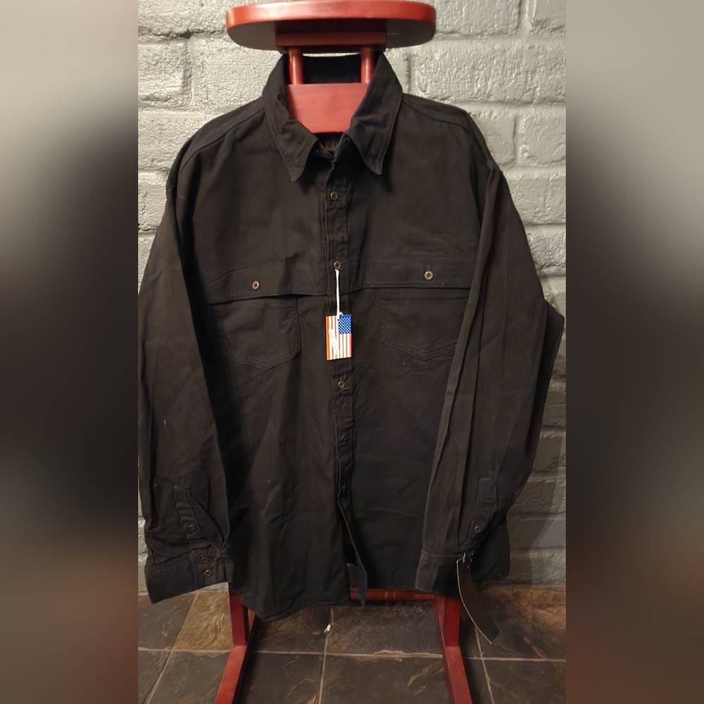 Cowboy's Only Men's Thick Black Denim-Like Shirt Jacket 2XL